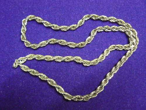 SILVER TONED CHAIN DOUBLE STRAND TWIST 60 CM LONG