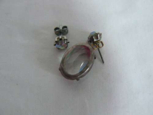 RAINBOW GLASS PENDANT AND EARRINGS