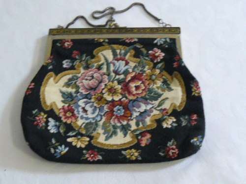 VINTAGE LIKE PETIT POINT CLUTCH BAG