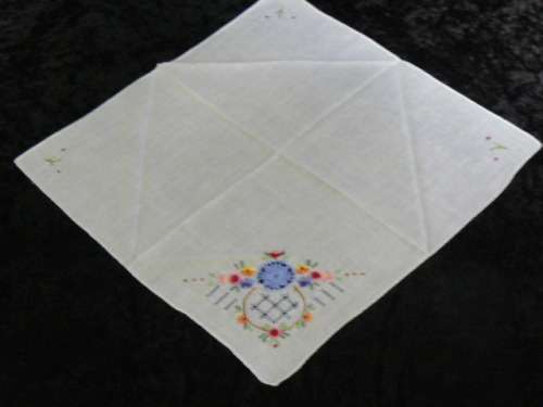 LOVELY COTTON EMBROIDERED VINTAGE HANKIE