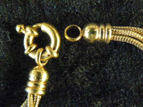 4 STRAND 20 CM GOLD COLOURED METALWARE BRACELET STUNNING!@!@!!!