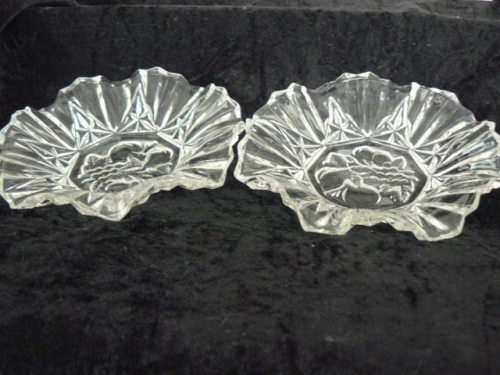 GLASS SNACK BOWLS X 2