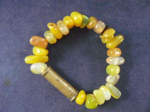 SEMI PRECIOUS STONES AND ASHANTI BRASS  FROM GHANA BRACELET