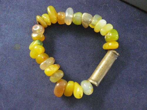 SEMI PRECIOUS STONES AND ASHANTI BRASS  FROM GHANA BRACELET