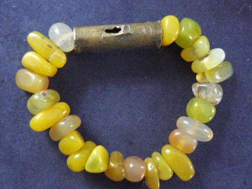 SEMI PRECIOUS STONES AND ASHANTI BRASS  FROM GHANA BRACELET