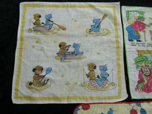 VINTAGE CHILDRENS HANKIES COTTON X 3