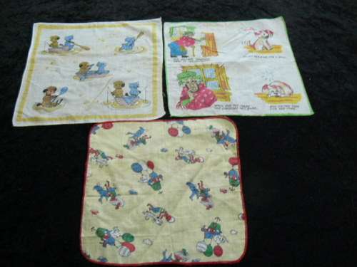 VINTAGE CHILDRENS HANKIES COTTON X 3