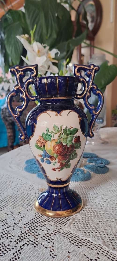 Cobalt Blue Alcobaca Vase 20cm Tall
