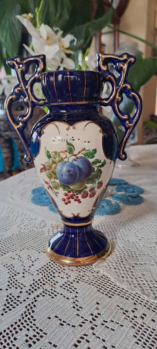 Cobalt Blue Alcobaca Vase 20cm Tall