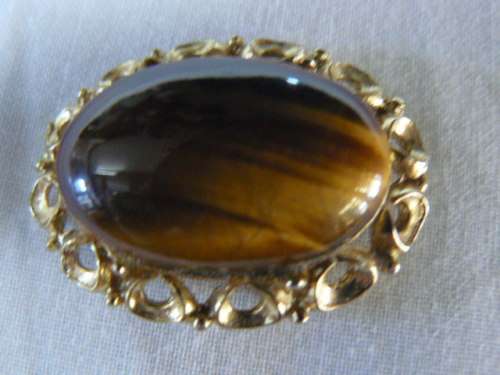 BROOCH TYGER EYE