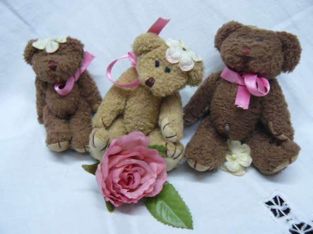 MINIATURE SOFT TEDDYS X 3