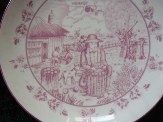 DELFT HOLLAND PLATE PINK 17 CM