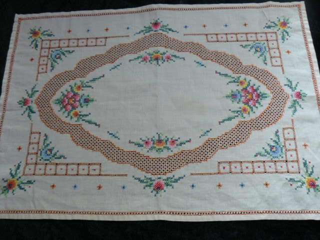 MOST STUNNING COTTON EMBROIDERED CROSS STITCH CLOTH