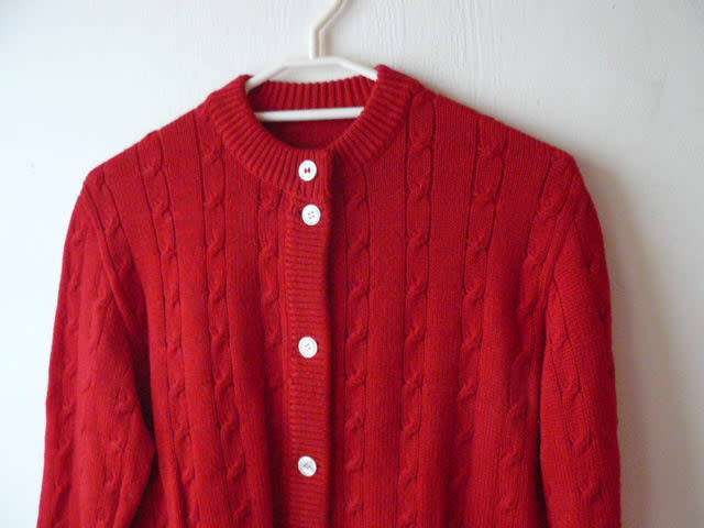 RED JERSERY SIZE M 74 CM LONG 100 % WOOL