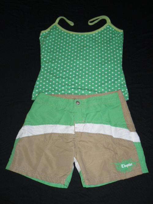 SHORT BAGGIES AND NICE STRAPPY TOP 12-13YRS