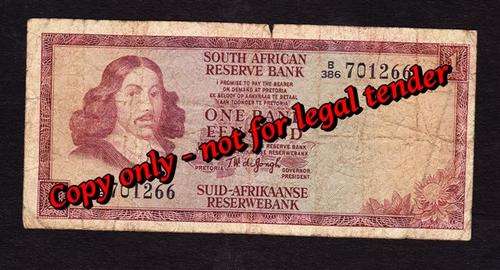 South African Reserve Bank One Rand note