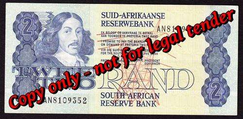 South African Reserve Bank Two Rand note