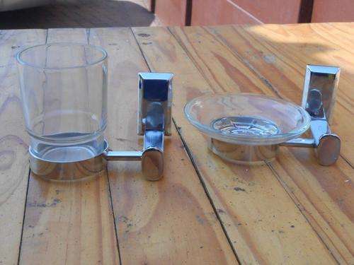 WALL MOUNT SOAP DISH & GLASS HOLDER SET
