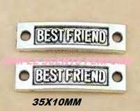 ANTIQUE SILVER-BEST FRIENDS-CONNECTOR-35X10MM