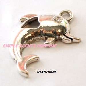 ANTIQUE SILVER-DOLPHIN CHARM-30X10MM