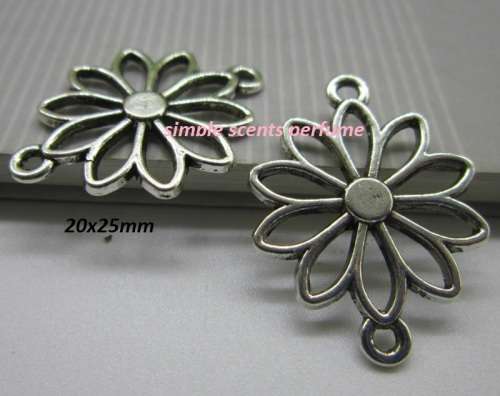 ancient silver  flower connector-20x25mm