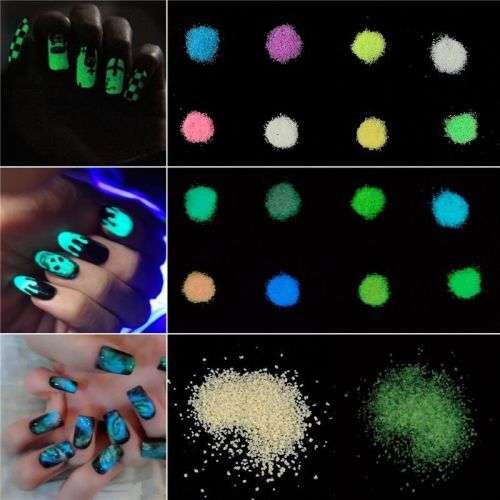 Glow-In-The-Dark-Powder-Fluorescent-Luminescent-Noctilucent-Nail-Art-Pigment     Glow-In-The-D