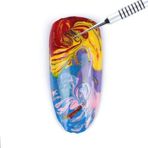 Nail-Art-Drawing-Painting-Pen-Water-Marble-Silver-Handle-Manicure-Tool  DIY-Nail-Art-Drawing-Pa