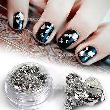 Nail Art  Silver Palette Flake Foil Chip Acrylic UV Gel Tips Decor