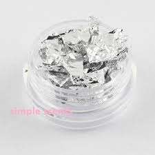 Nail Art  Silver Palette Flake Foil Chip Acrylic UV Gel Tips Decor