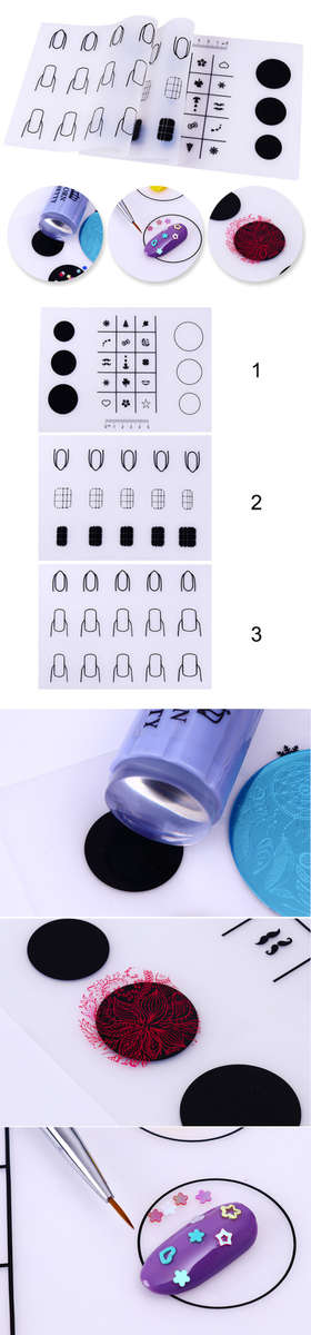 Nail Art Mini Silicone Pad Portable Fingernails Mat Practice Template Nail Tools