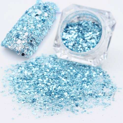 Nail Glitter Sequins Dust Powder Shimmer 3D Nail Art Decoration Tips