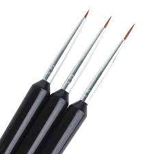 3 PC S BLACK DRAWING BRUSH SET