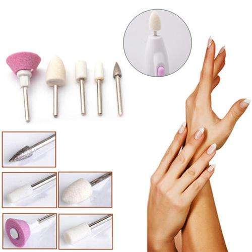 5 Bits Electric Nail File Drill Kit Tips Manicure Salon Pen Shape