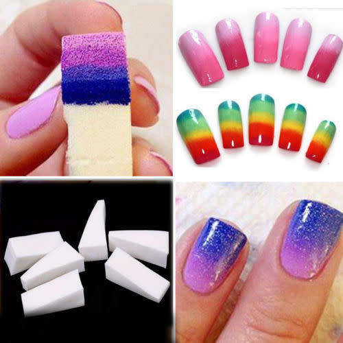 Nail Art Sponge Stamp Stamper Shade Transfer Template Polish Manicure Tool 8pcs