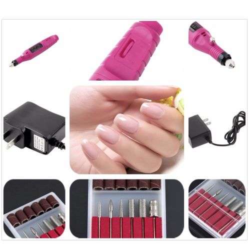 Fast-Nail-Art-Drill-KIT-Electric-FILE-Buffer-Bits-Acrylic-Portable-Salon-Machine
