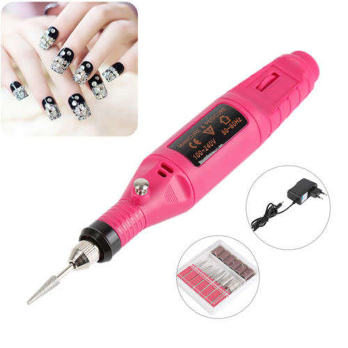 Fast-Nail-Art-Drill-KIT-Electric-FILE-Buffer-Bits-Acrylic-Portable-Salon-Machine