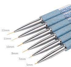 1 x Nail Art Liner Painting Drawing Pen Brush 5mm Rhinestone Handle Set