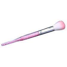 NAIL ART DUSTING BRUSH -PINK RHINESTONES IN HANDLE