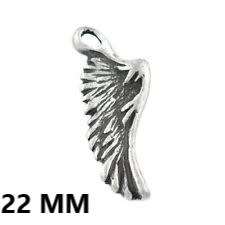 ANTIQUE SILVER   CHARM -ANGEL WINGS-22 MM