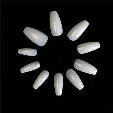 100 PC S FULL NAIL COFFIN TIPS NATURAL