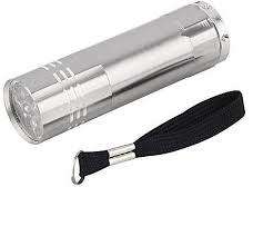 Aluminum Violet 9LED Light UV Torch (SILVER)