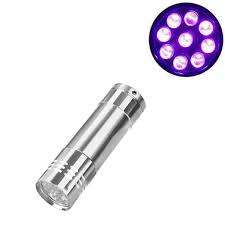 Aluminum Violet 9LED Light UV Torch (SILVER)