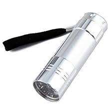 Aluminum Violet 9LED Light UV Torch (SILVER)