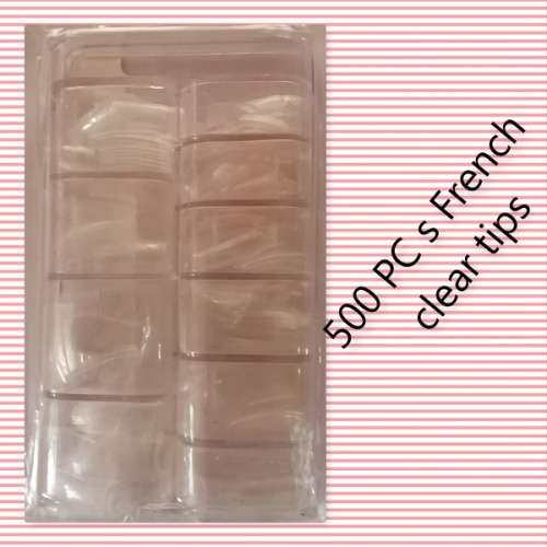 500 PC S NAIL CUT OUT TIPS -CLEAR