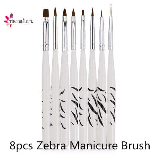 8pcs Zebra Manicure Brush