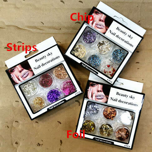 6PCS BEAUTY SKY glitter Foils