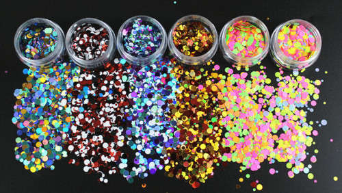 12 colors mix round glitter