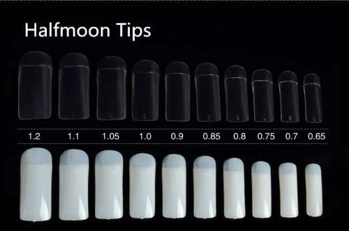 Halfmoon Tip 500pcs Box -WHITE