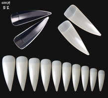 Half Cover Eagle Claw Tips 100pcs- WHITE - NATURAL - CLEAR- MESSAGE COLOR