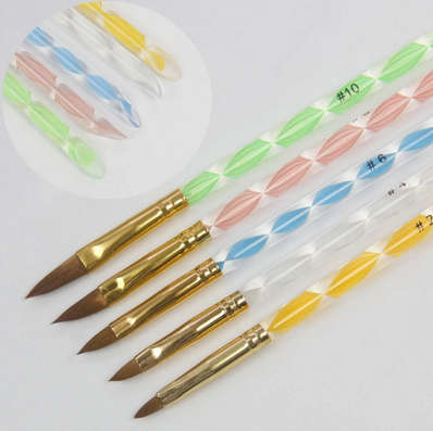 5pcs Acrylic Brush Size:2# 4# 6# 8# 10#
